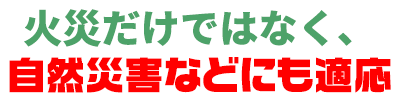 自然災害などにも適応